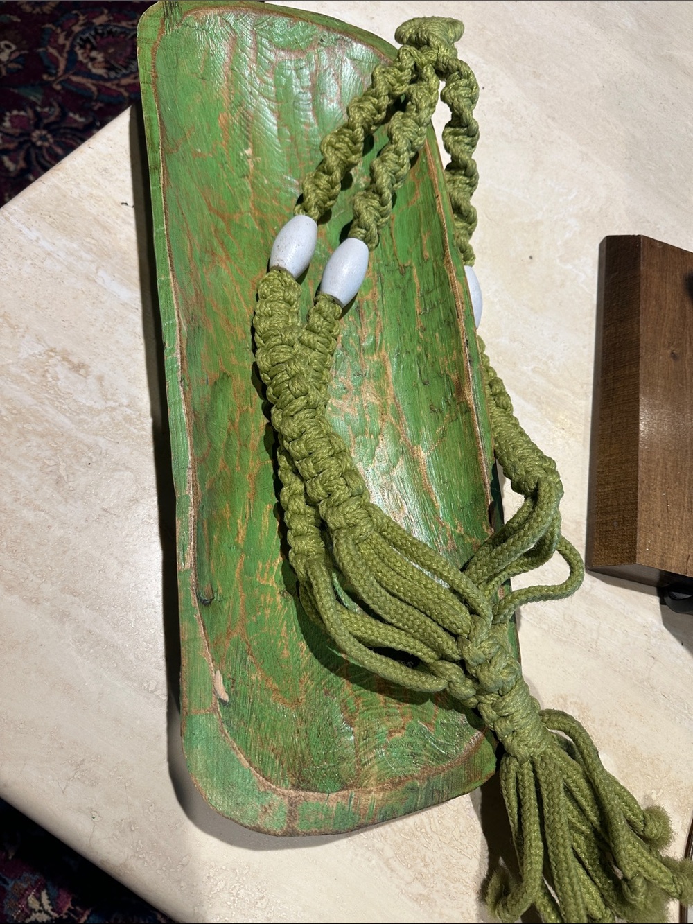 Bundle Green Macrame Necklace with Bead Accents
